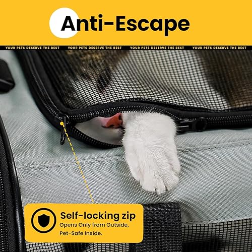Miniatura 6 de Transportador para gatos de lados suaves para gatos pequeños, cachorros de hasta 15 libras, aprobado por aerolíneas