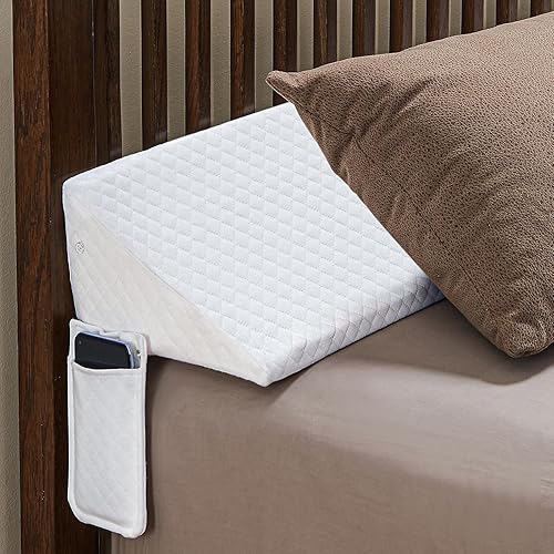 Almohada de cuña de cama de tamaño individual (39 x 10 x 6 pulgadas) para cabecero, relleno de huecos de cama, colchón de fideos, almohada de cuña