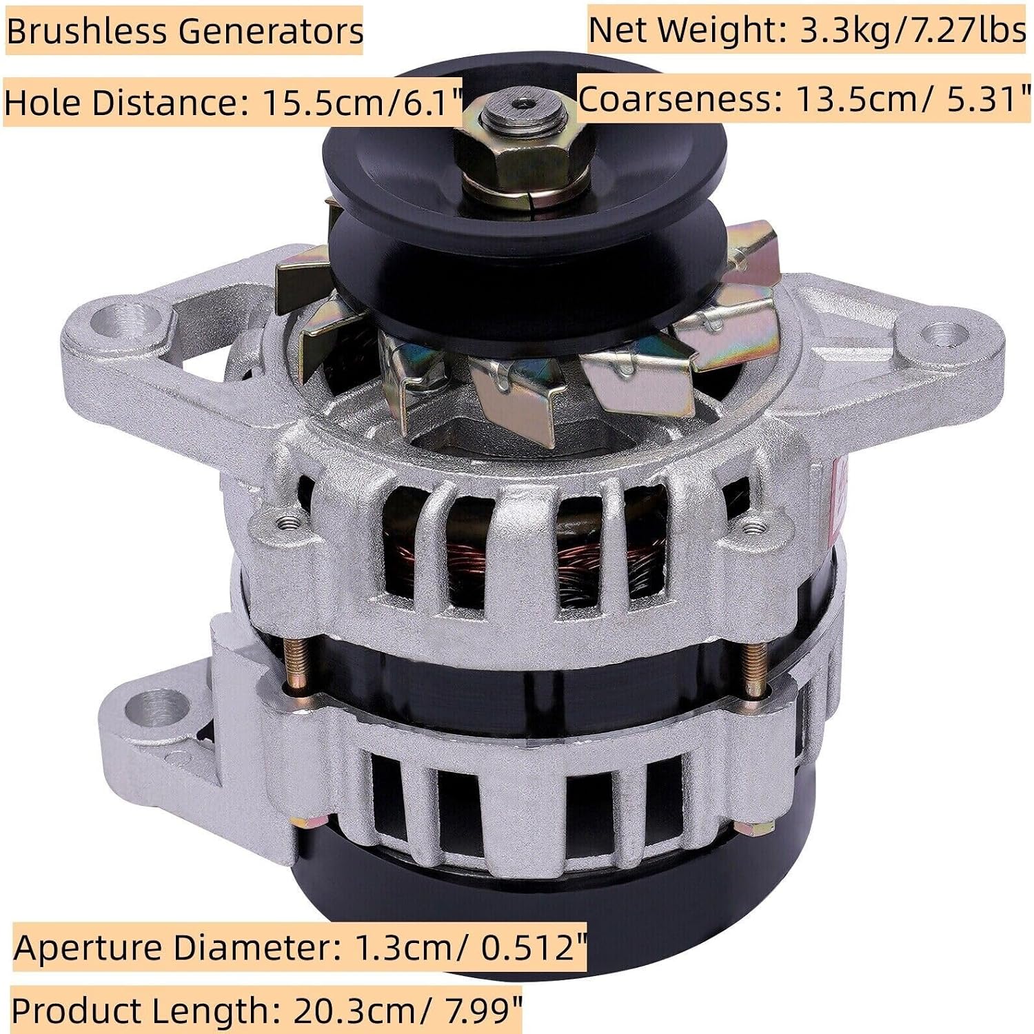12V/24V Permanent Magnet Generator 2000W Low Speed Alternator Pure Copper Brushless (Color : 24V, Size : 2KW)