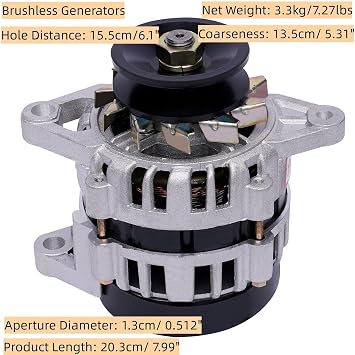 12V/24V Permanent Magnet Generator 2000W Low Speed Alternator Pure Copper Brushless (Color : 12V, Size : 2KW)