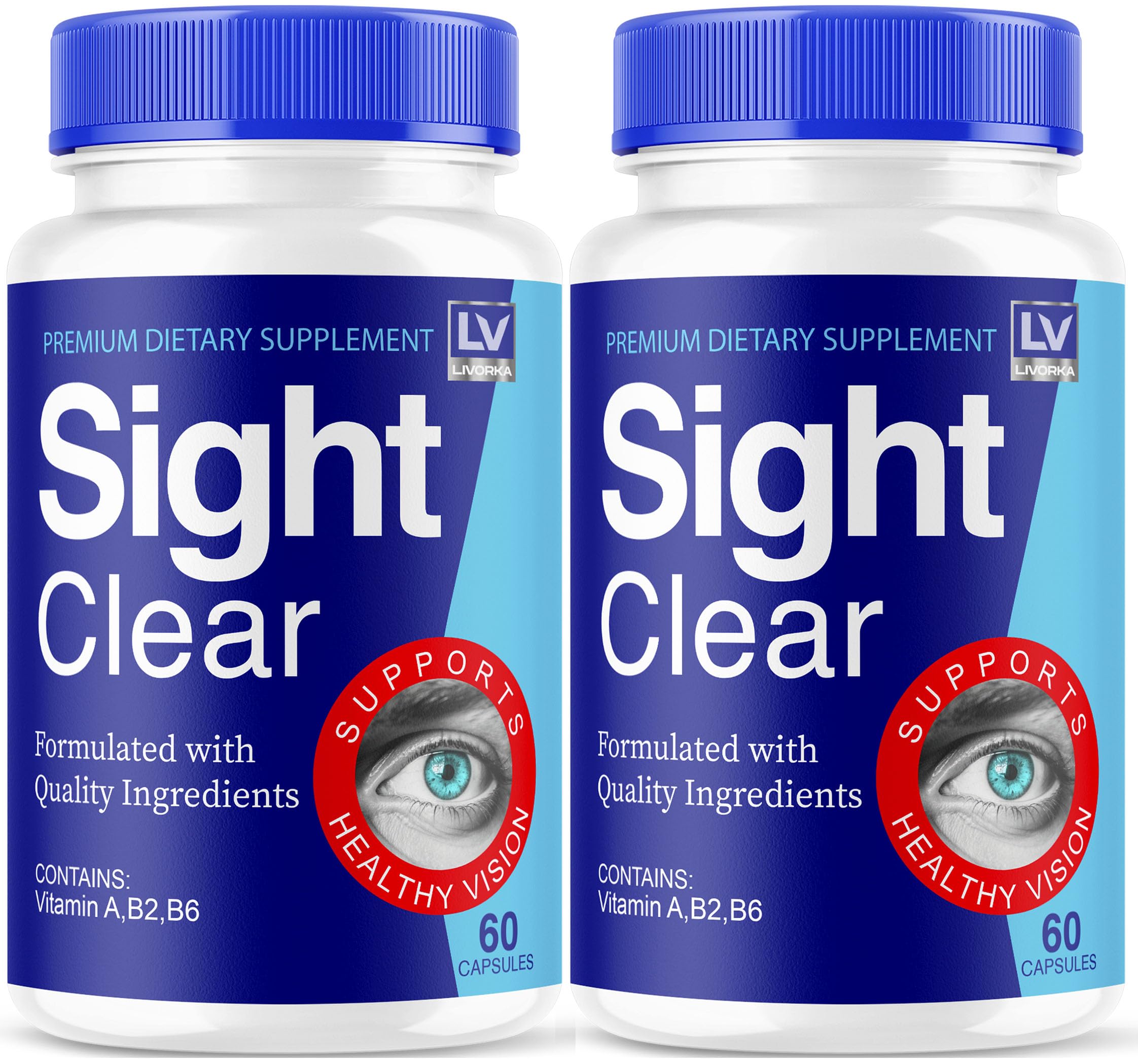 LIVORKA 2 Pack - Sight Clear, Clear Eye Pills, Sight Clear 120 Capsules For 60 Days, Sight Clear Capsules - Sightclear Capsules For Healthy Vision, Sight Clea