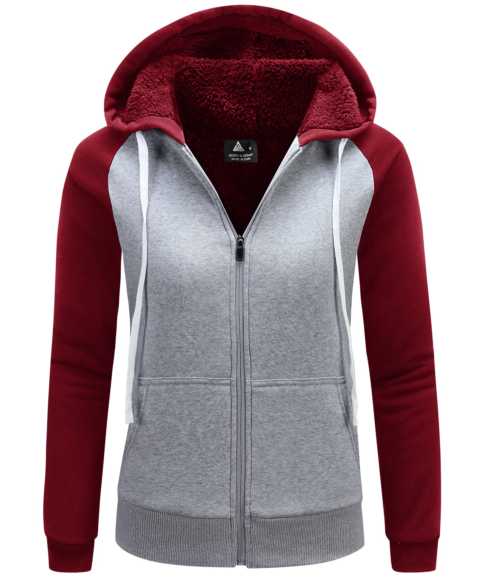 GEEK LIGHTING Felpa Donna con Cappuccio Foderata in Pile Calda Giacca Invernale con Zip Felpa Pile Donna Teddy Hoodie con Cerniera Sweatshirt Inverno Autunno S-2XL