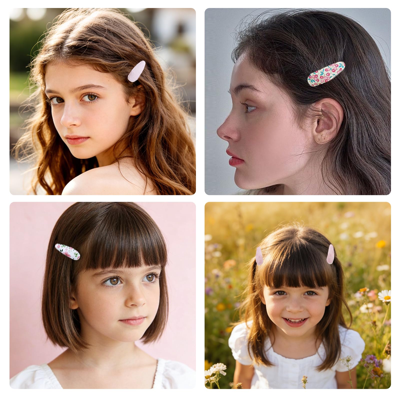 20 Pack Fabric Hair Clips, 5.5x2cm Baby Hair Clips, Daily Hair Accessories for Women & Girls, Flower Hair Clips — view 6