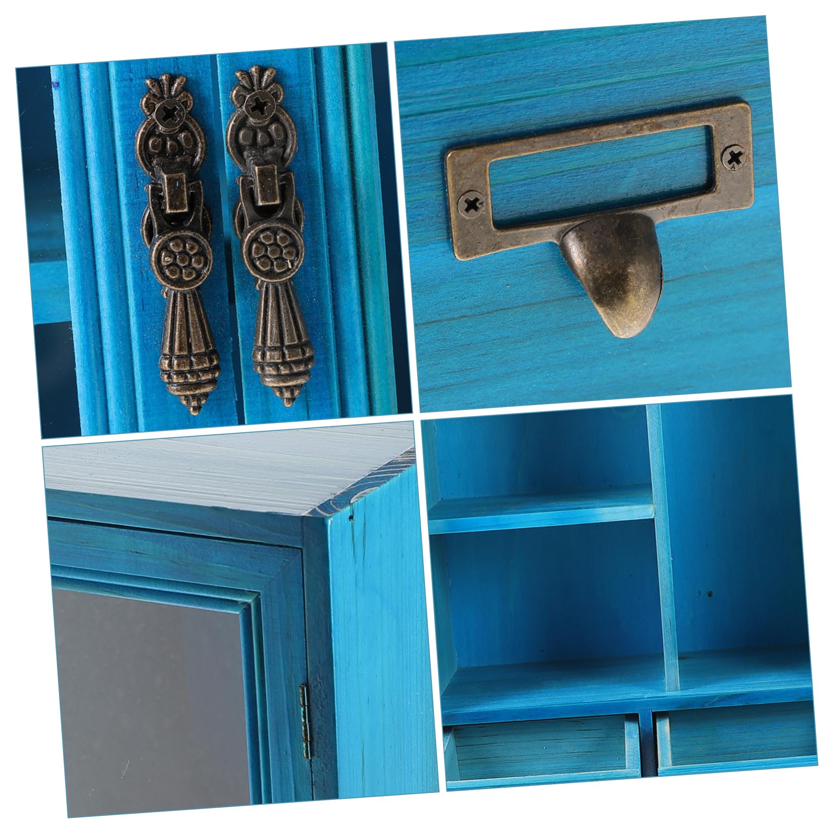 Veemoon Kleiner Hängeschrank im Vintage Stil mit Großem Fassungsvermögen Platzsparend Doppeltür Design Dekorativer Wandschrank für Wohnzimmer und Flur