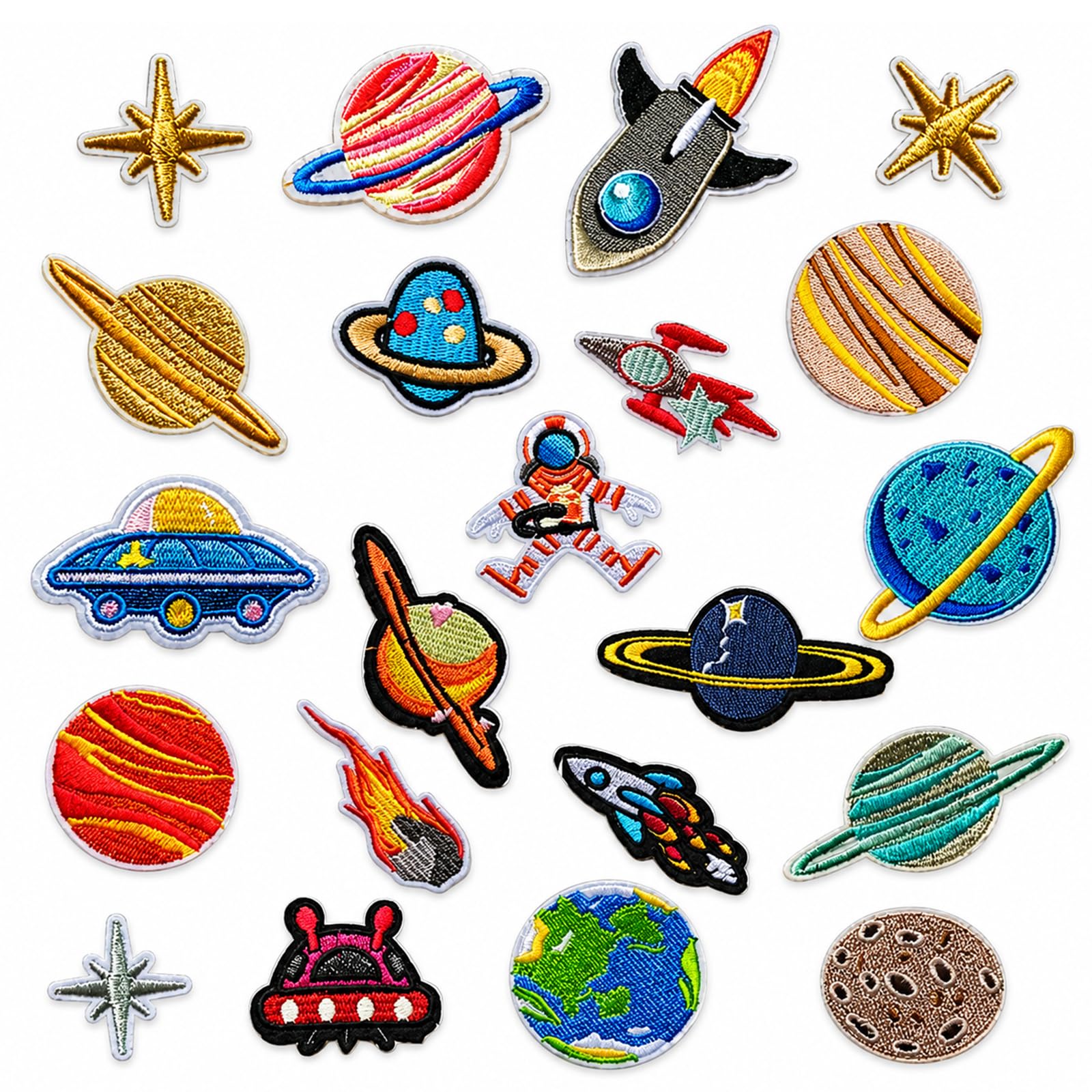 Exylosluxek Iron on Patches Solar System - 21 PCS Embroidered Space Planet Patches for Clothing, Jackets, Backpacks, Jeans — image 1