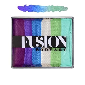 FUSION BODY ART Face Paint Pro Quality Professional Water Based Paint Rainbow Cake - Mermaid Dreams by Jest Paint 50gr | Hypoallergenic Safe & Non-Toxic | Easy to Apply and Wash Off