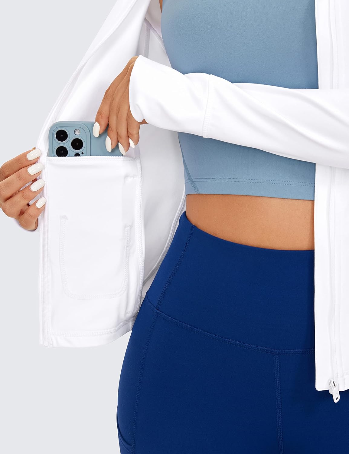 CRZ YOGA Butterluxe Hooded Athletic Jackets for Women - Full Zip Track Casual Tops with Thumb Holes Pockets - Image 6