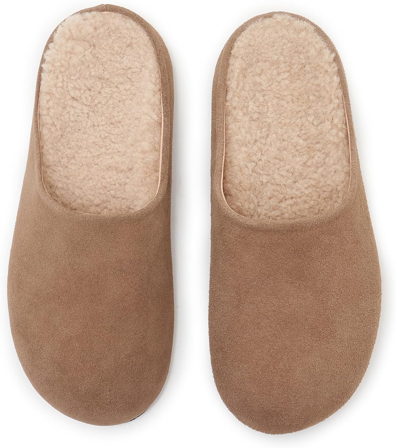 Women's Suede Clogs Round Toe Fuzzy Fur Lined Mules Comfort Fall Slippers Slip On Potato Shoes with Arch Support - Image 4