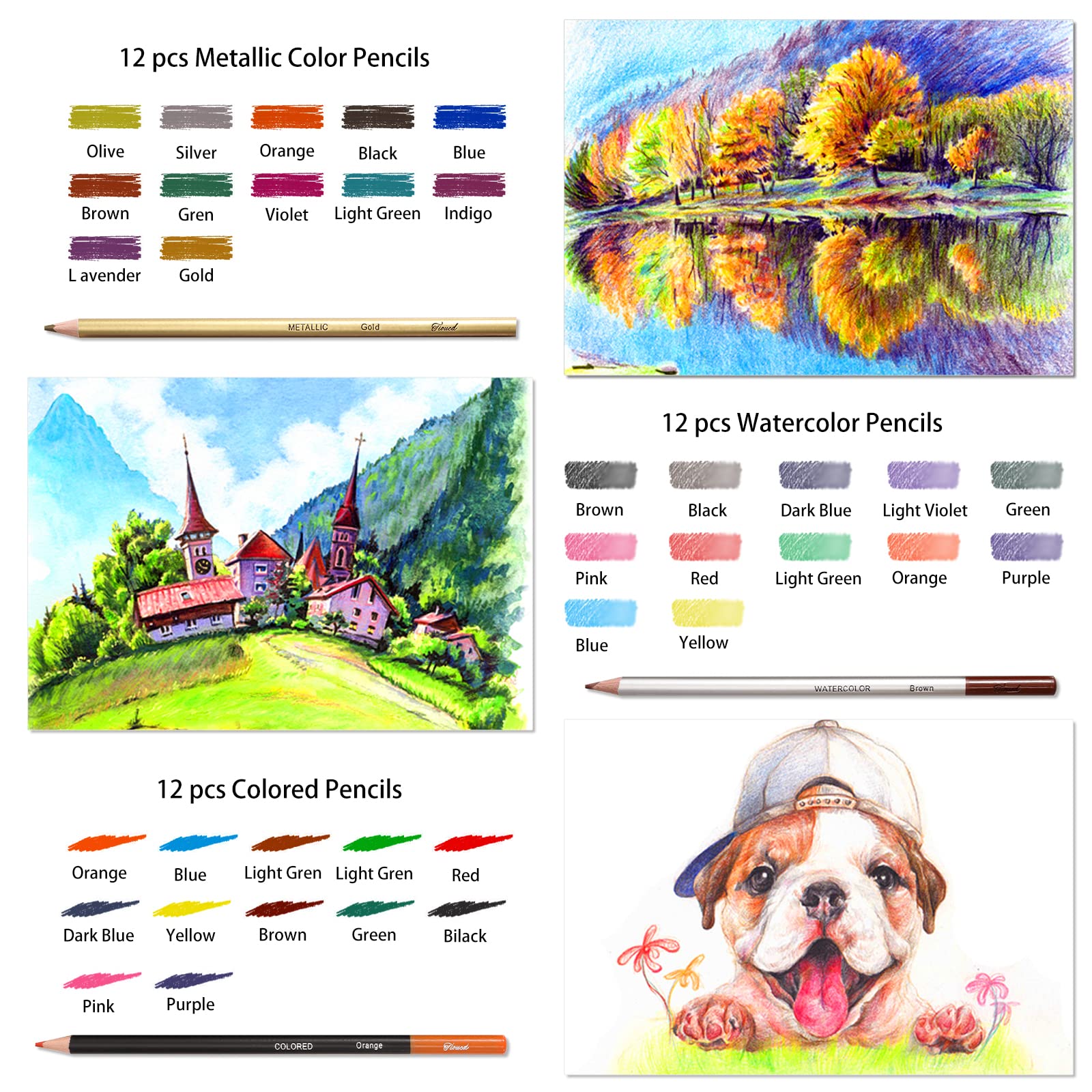Kit de 73 fournitures artistiques avec aquarelle, graphite, métal, fusain et crayons de couleur, accessoires de croquis, de coloriage et de peinture pour enfants, adultes, débutants et artistes