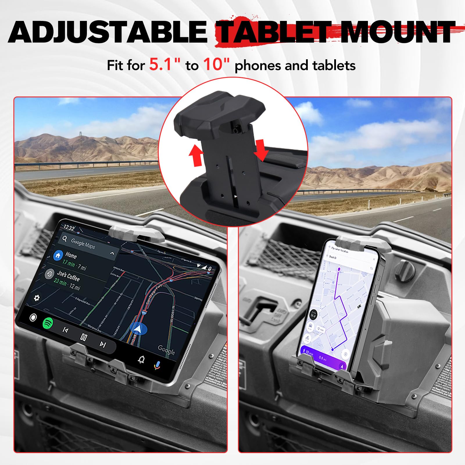 A & UTV PRO Tablet Holder for Honda Pioneer 700 2P 4P, Electronic Device GPS Phone Holder Mount with Extra Storage Box for Pioneer 700-2 700-4 2014-2024 Accessories, 1PC