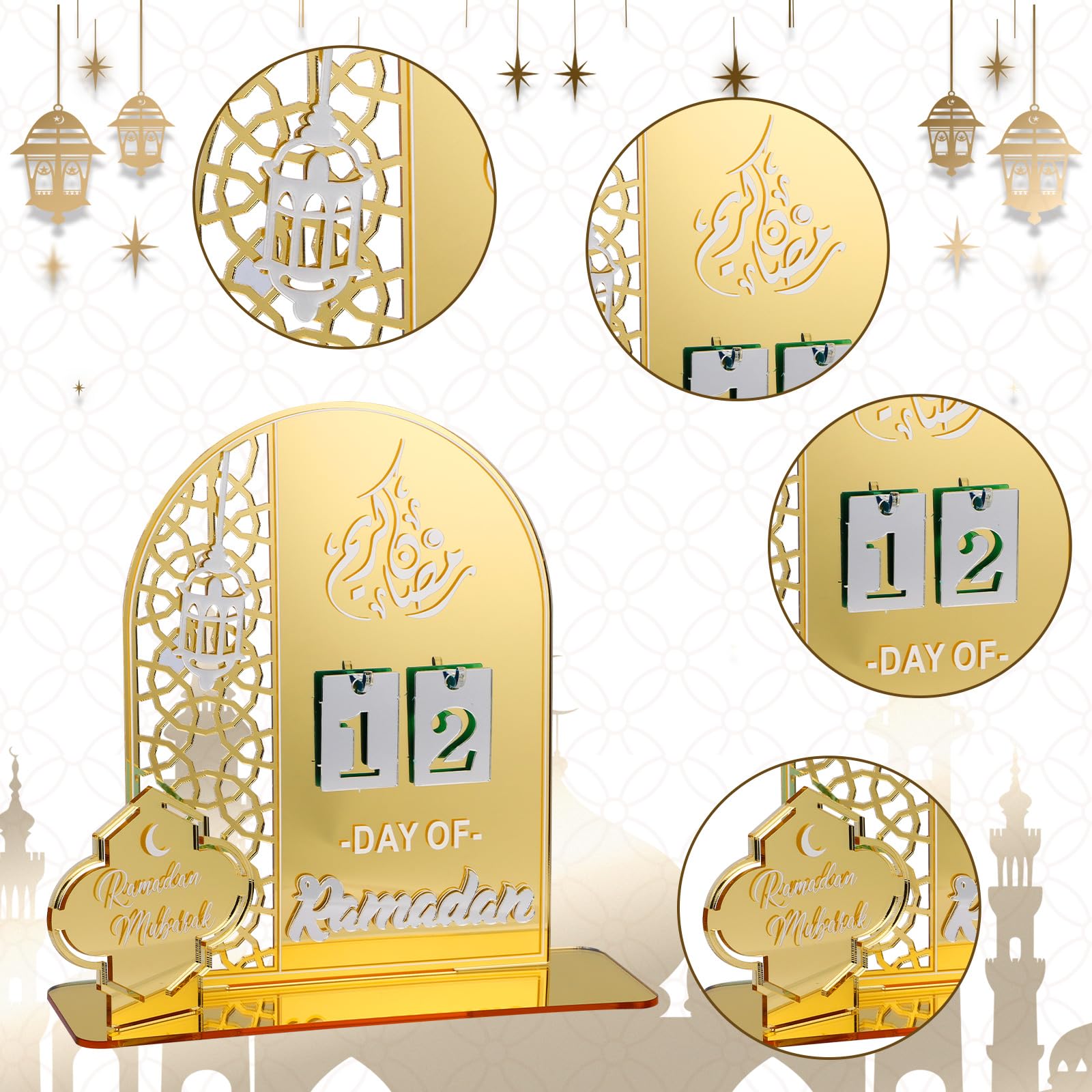Hymarvo Ramadan-kalender 2026, 30 ramadan-kalenders om te vullen, stof, 2 maten Ramazan adventskalender zakken voor kinderen, ramadandecoratie, lege Eid Mubarak kalender, gevuld, Mubarak decoratie