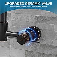 Vista 46 de AIMADI Matte Black Kitchen Faucet,Black and Gold Kitchen Faucet with Pull Down Sprayer Commercial Single Handle Spring Sink Faucets Suitable for