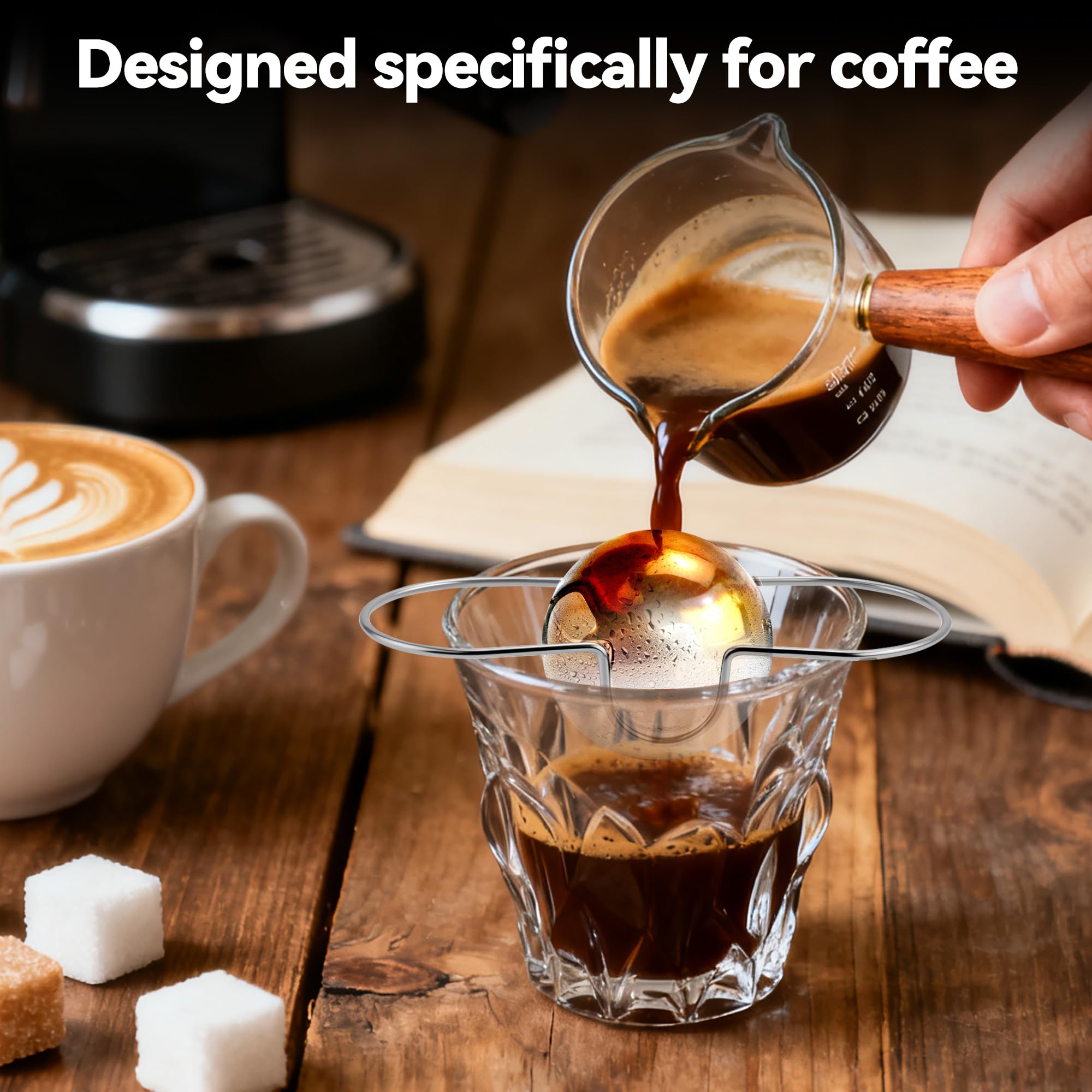 Upgrade 2 Pack Espresso Frozen Ball for Espresso Coffee, Stainless Steel Espresso Chilling Ball Espresso Cooler Espresso Machine Accessories