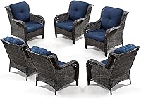 Vista 94 de Juego de 2 sillas de patio giratorias de 360 grados para exteriores y mesa auxiliar a juego – 3 sillas deslizantes de mimbre para patio con cojines