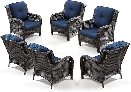 Miniatura 94 de Juego de 2 sillas de patio giratorias de 360 grados para exteriores y mesa auxiliar a juego – 3 sillas deslizantes de mimbre para patio con cojines