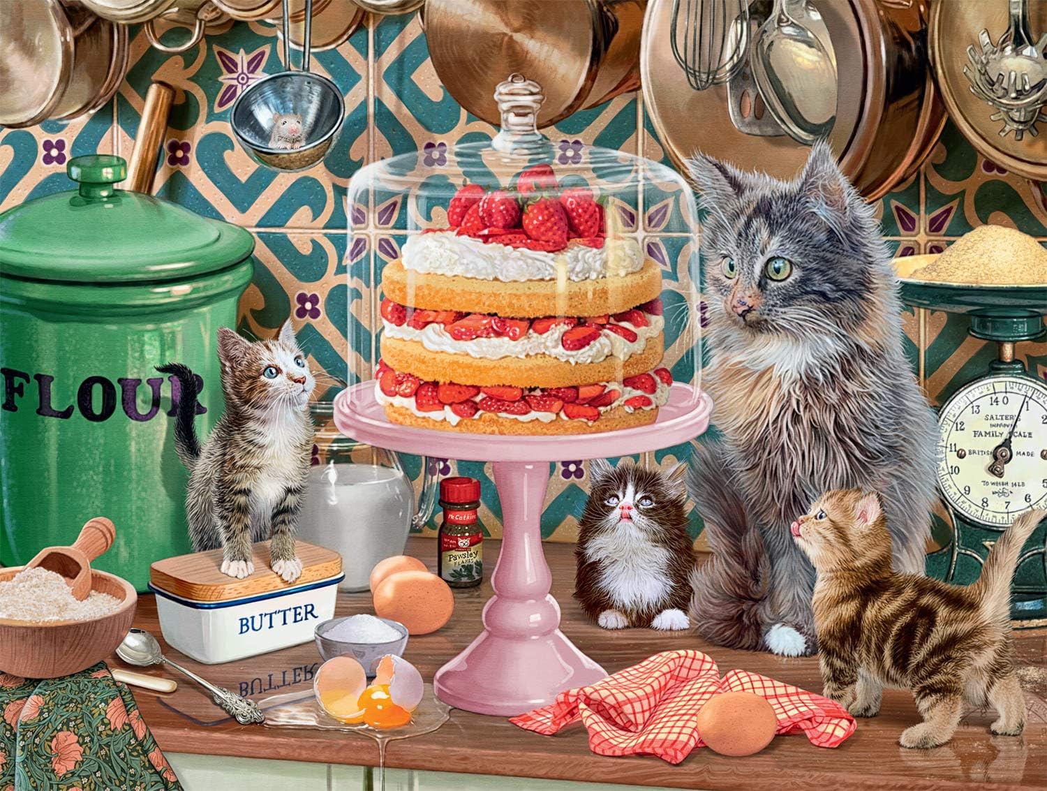 Buffalo Games Cats Collection Please, Please Leave The Lid Off 750 Piece Jigsaw Puzzle, multi