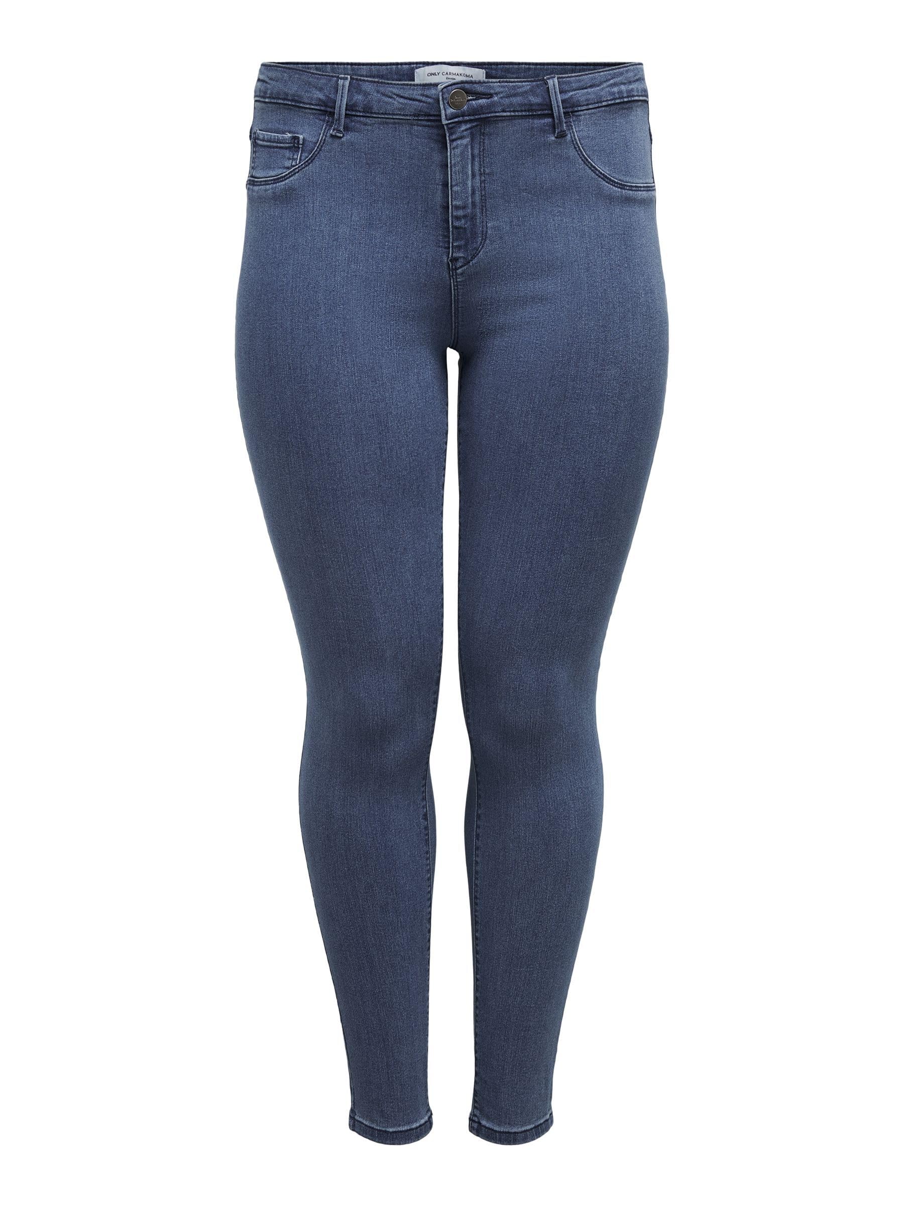 ONLY Carmakoma Women's Carthunder Push Up Reg Mbd Noos Skinny jeans, Blue (Medium Blue Denim Medium Blue Denim), 60 Plus UK