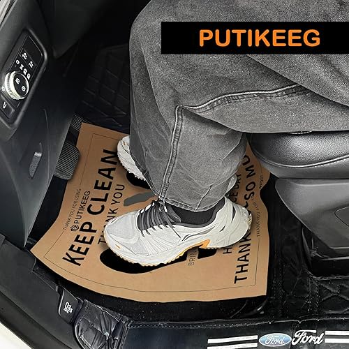 Miniatura 3 de Putikeeg Alfombrillas de coche, 50 unidades, alfombrillas desechables de papel kraft para automóviles, camiones, SUV, hogares, barcos, impermeables,