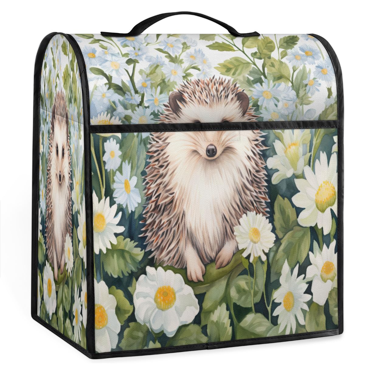Coffee Maker Cover Flower Hedgehog Kitchen Appliance Covers Small Appliance Covers Blender Cover Juicer Cover Dust Covers for Kitchen Appliances with Top Handle and Pockets,Washable,C942