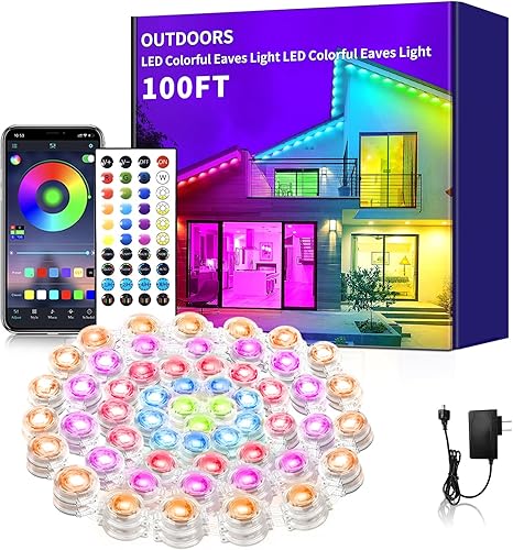 Miniatura 10 de Luces permanentes para exteriores de 150 pies, impermeables, luces LED inteligentes de Navidad con aplicación/control remoto, sincronización de