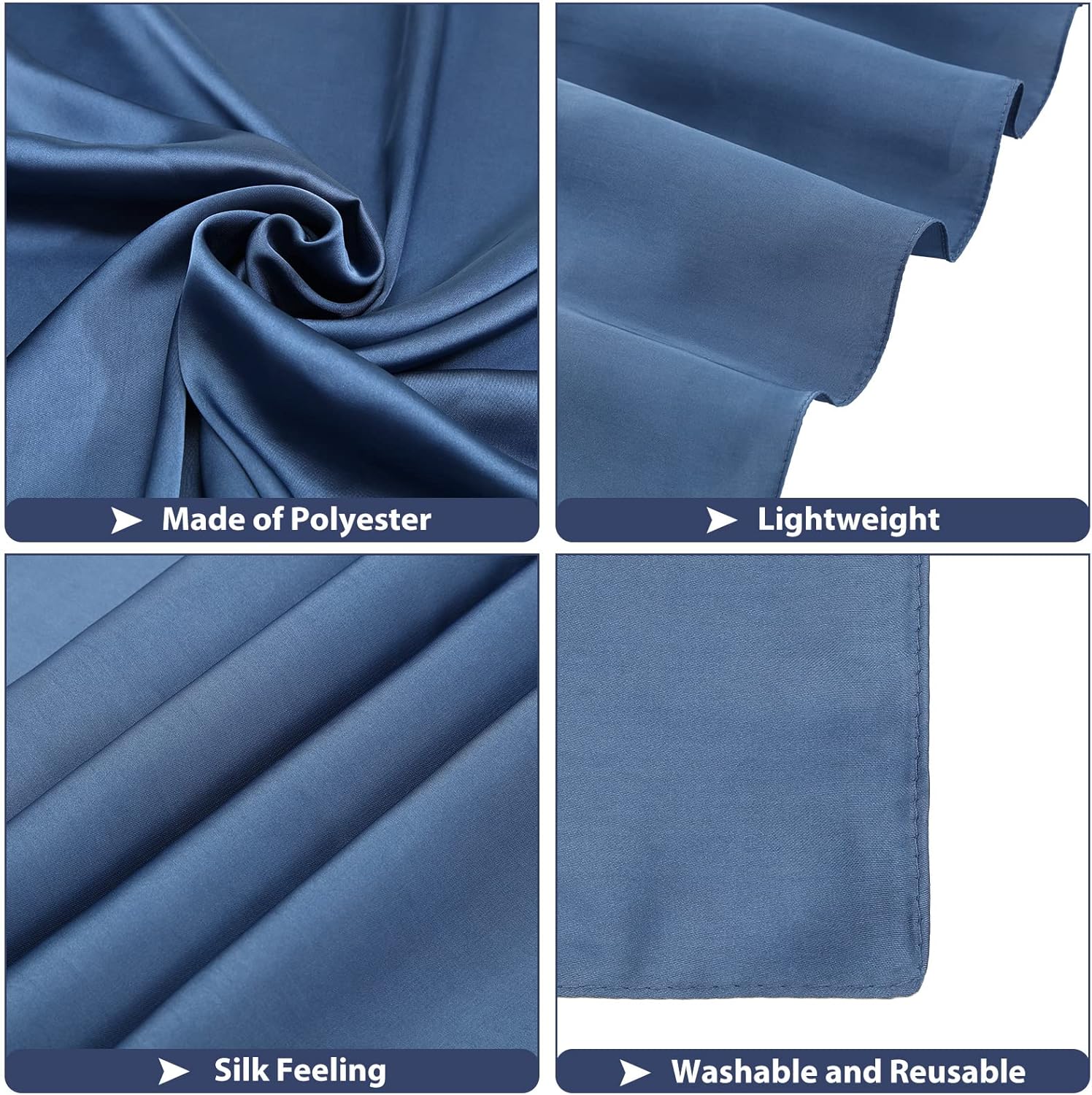 Zhanmai 8 Pcs 27.5 x 27.5 Inch Square Satin Head Scarves Women Silk Bandana Hair Scarves Hair Wrap Neck Scarf for Sleeping - Image 3