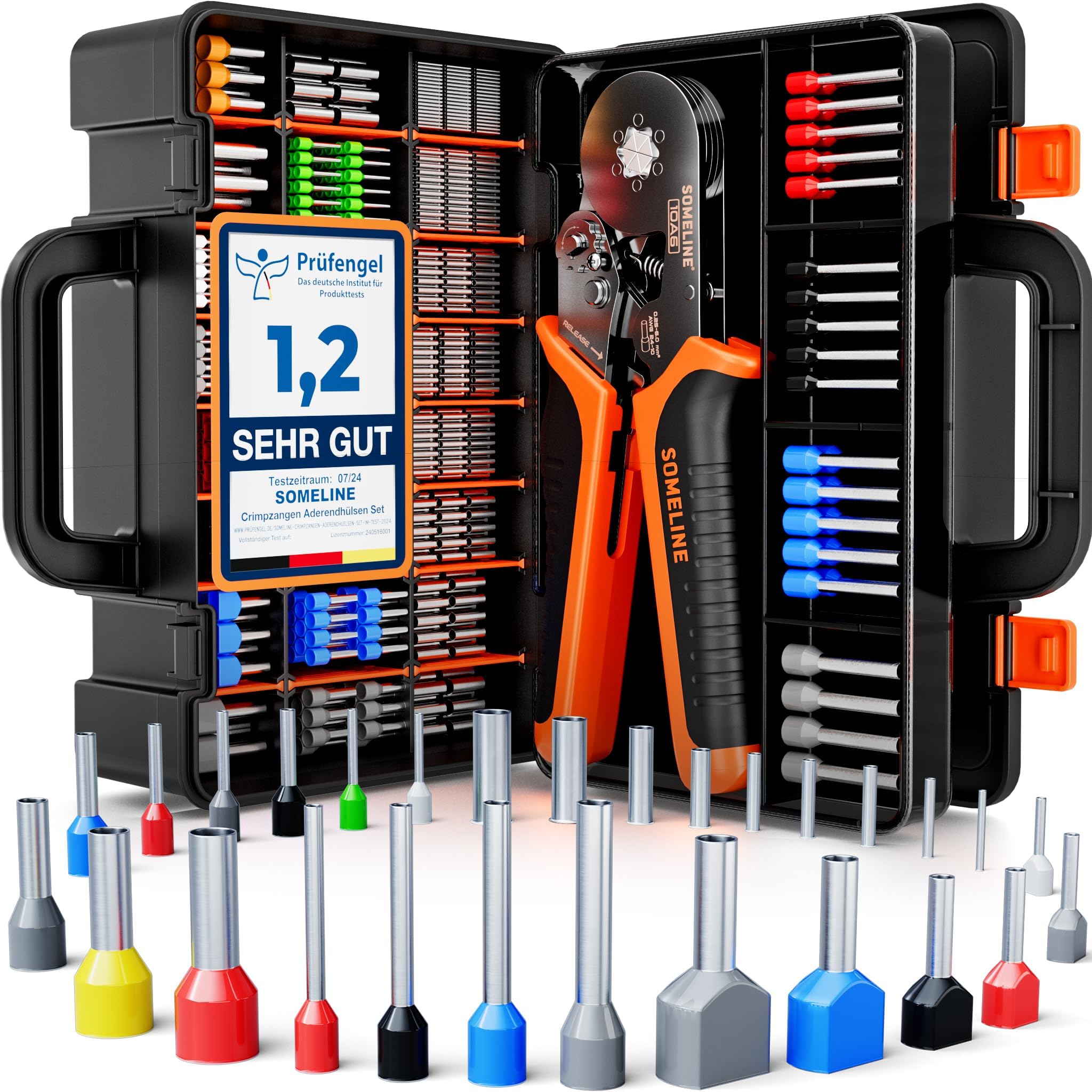 SOMELINE Hexagonal Crimp Tool Kit, 28 Types Ferrules, 0.25-10mm² Hexagonal Ferrule Pliers, Crimping Pliers, Ferrule Crimping Tool, Wire Crimping Tool