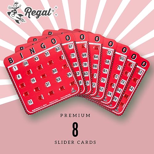 Miniatura 3 de Regal Bingo - Paquete de expansión de tarjetas de bingo familiar, rojo, 8 tarjetas