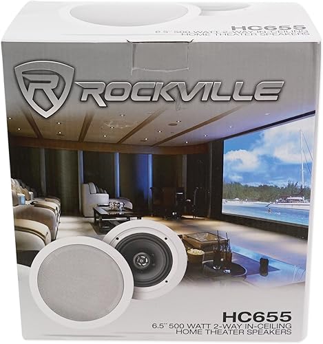 Miniatura 9 de Par Rockville hc655 6.5" 500 Watt techo Altavoces de cine en casa 8 ohmios