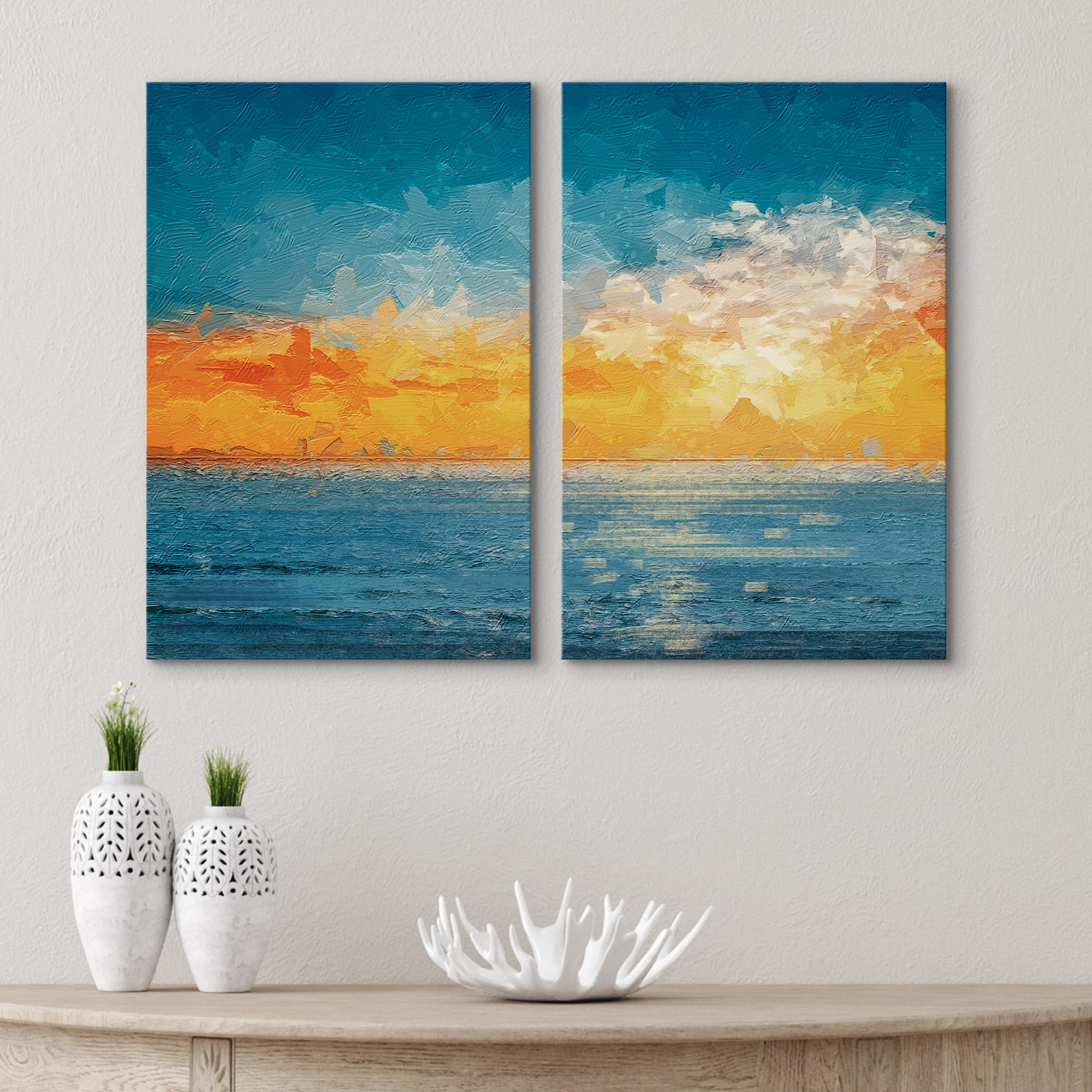 Amazon.com: SIGNWIN Canvas Wall Art Yellow Orange Sunrise Over The