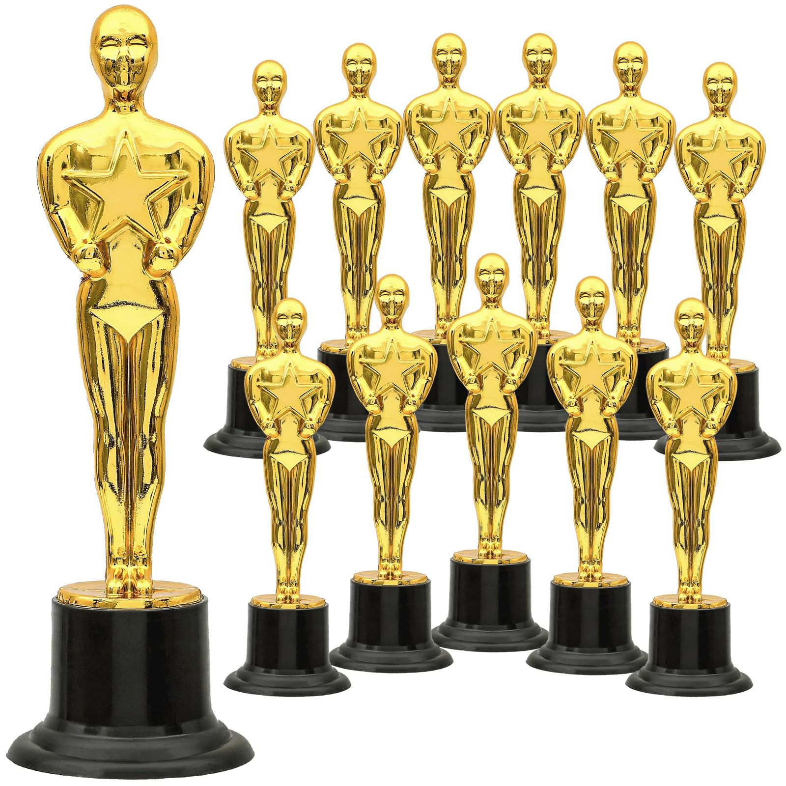 Tazweeq 12Pcs Gold Star Award Trophies for Party Decorations, Party Favors, Movie Night Party Favor, Movie Night Party Favor, School Award, Game Prize