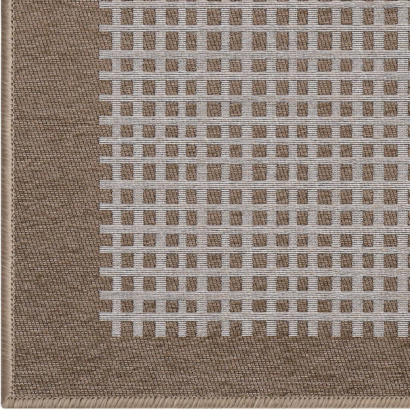 LUMI Inside Door Mat for Entry 30''x48'', Absorbent, Dirt Trapper, Low Profile Thin, Non Slip Mats with Rubber Backing, Ideal for Indoor, High Traffic, Garage, Entrance, Checkered Beige