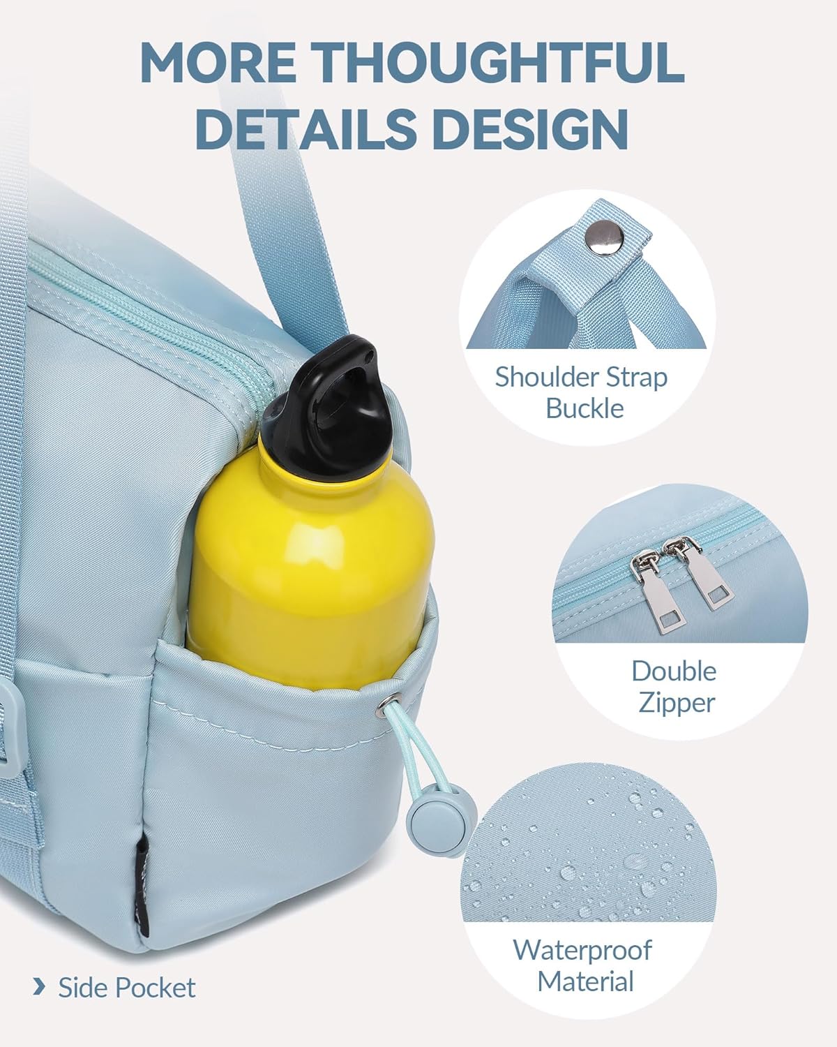 Small Gym Bag for Women Mini Duffle Bag with Wet Compartment, Lightweight Waterproof Cute Tote for Girls Workout Sport Travel,Light Blue - Image 5