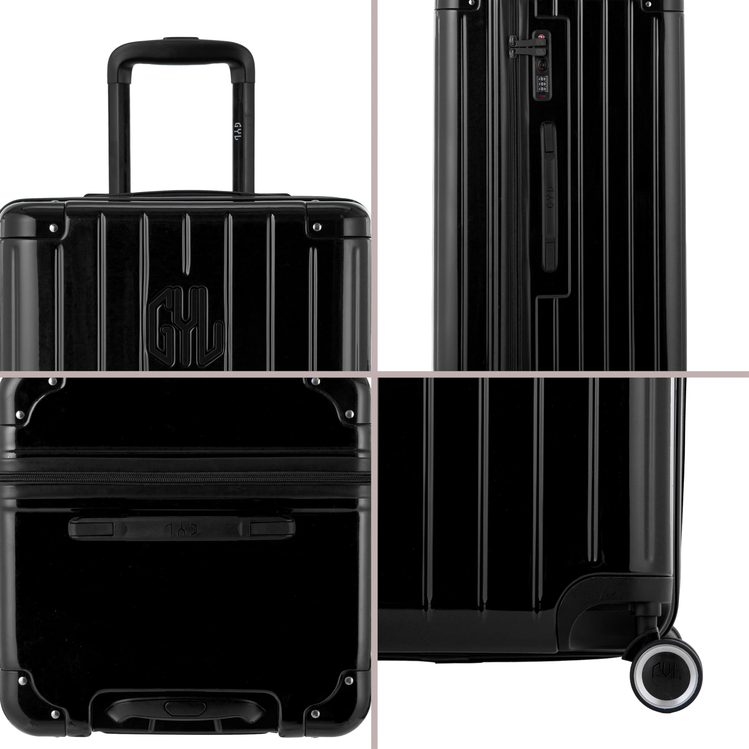 GYL Intemporelle, Valise Trunk Soute Rigide, (78 x 37 x 37 cm) - 4,5Kg - 115L - Polycarbonate - Sérrure TSA - Garantie à Vie, Noir