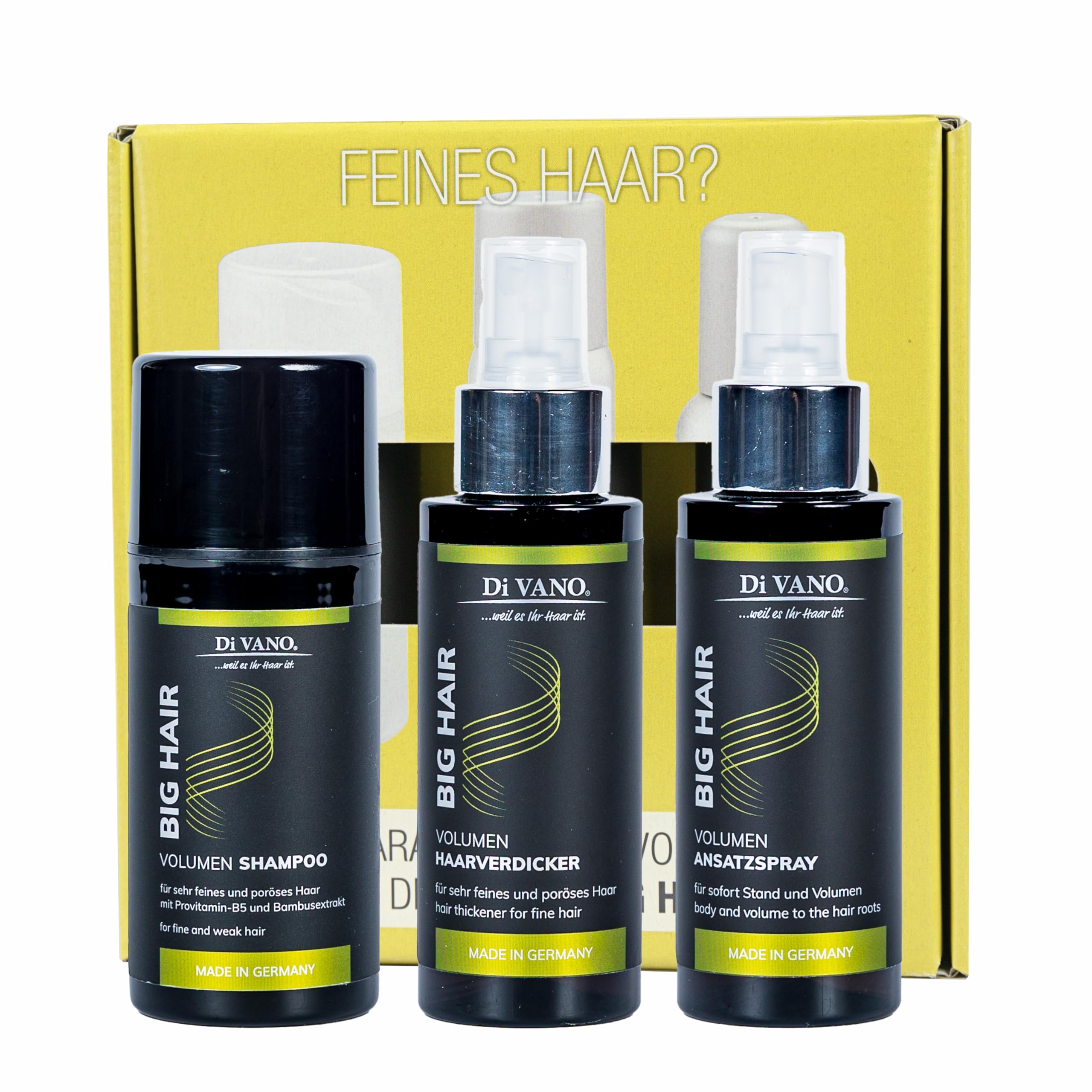 Haarverdicker Startset | für mehr Haarvolumen | gegen Feines Dünnes Haar Big Hair mit Haarverdicker Shampoo Ansatz-Volumenspray (300mlp)