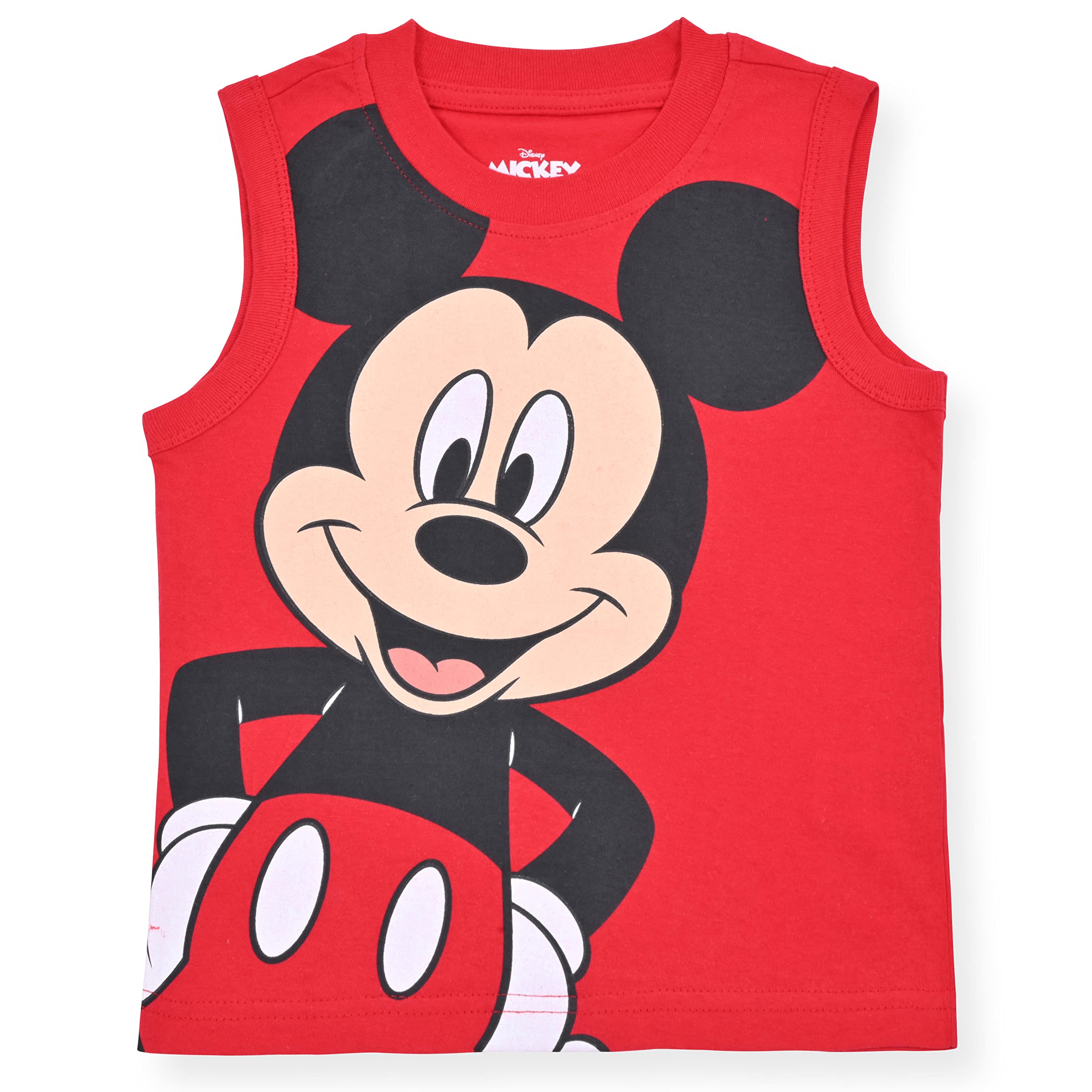 Disney Mickey Mouse - Juego de 2 camisetas sin mangas para niños, camiseta interior para niños