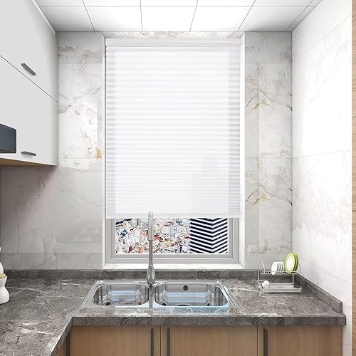 Miniatura 4 de Changshade Persianas celulares para ventana, sin cordón, filtrado de luz, canelado de ruido, celda única de 1.5 pulgadas, plisadas para el hogar,