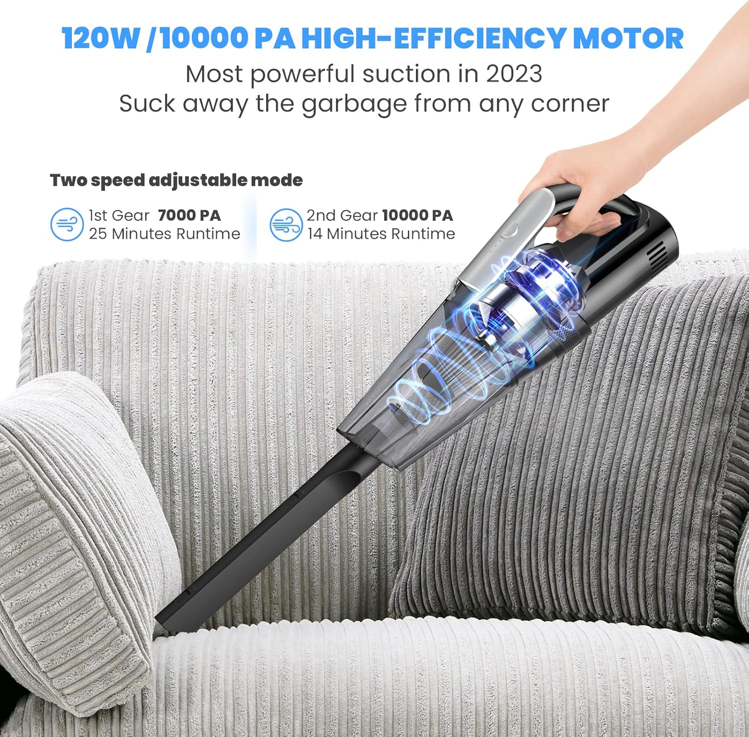 Coovee Aspirapolvere Portatile, Aspirabriciole Senza Fili potente 10000PA 120W, 6000mAh Elettrico Aspirapolvere Auto, per Auto, Casa, Animali Domestici e Spazi Ristretti Coovee Aspirapolvere Portatile, Aspirabriciole Senza Fili potente 10000PA 120W, 6000mAh Elettrico Aspirapolvere Auto, per Auto, Casa, Animali Domestici e Spazi Ristretti