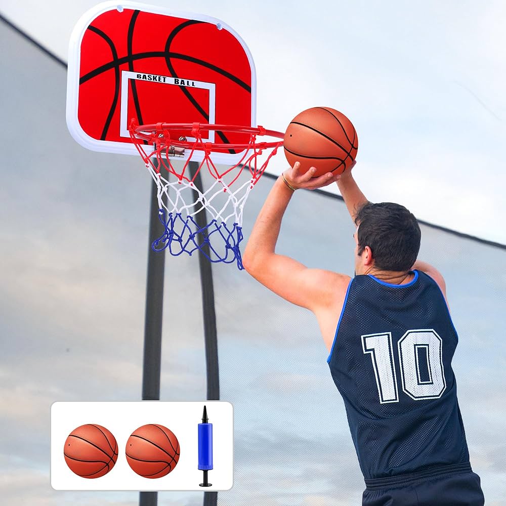Outdoor Trampoline Basketball Hoop Accessory: Ultimate Fun Upgrade