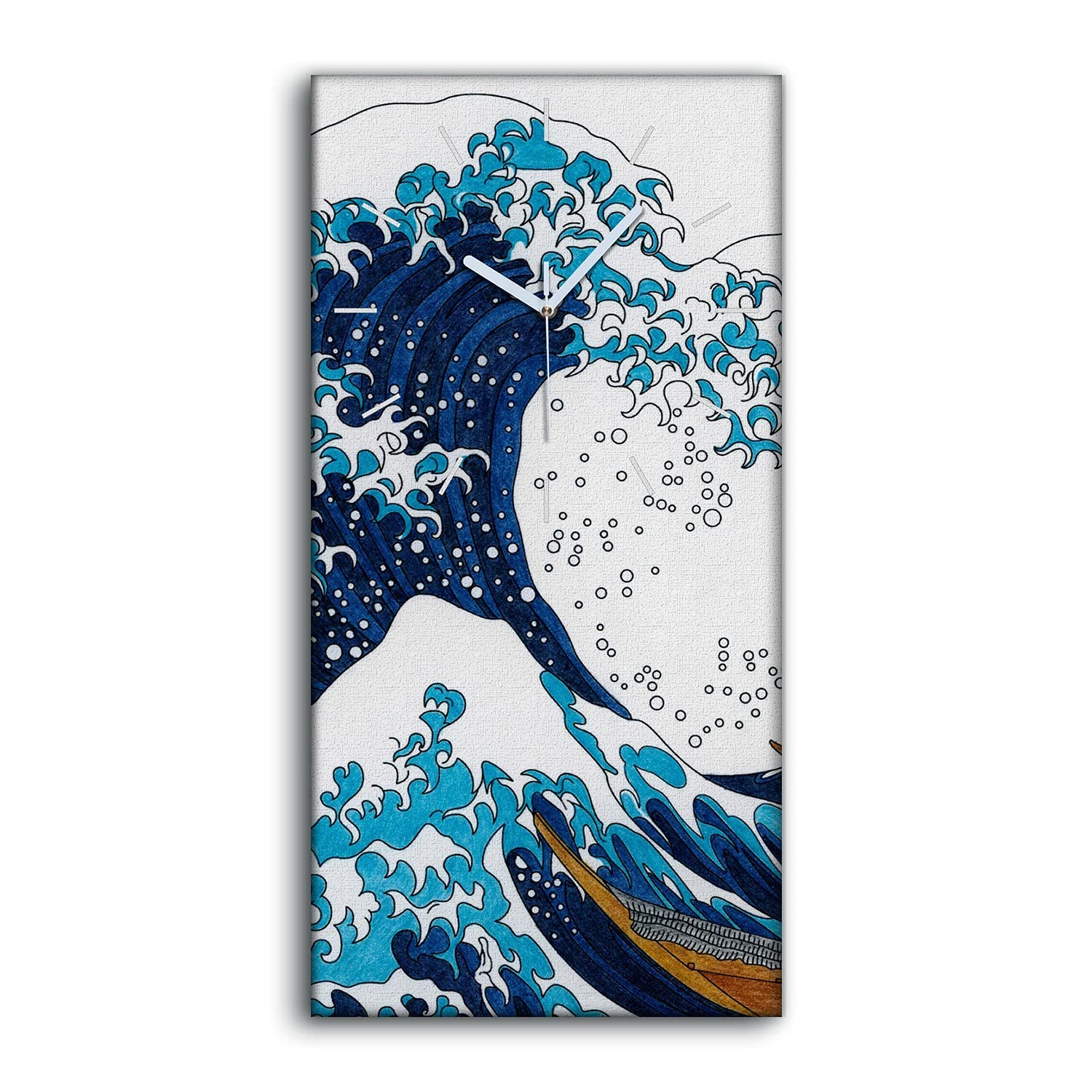 Horloge sur Toile de Qualité Vagues de la Mer Japonaise Design Moderne