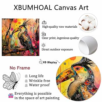 う*し様 「 頑張ることよりも大切なこと 」｜絵画 原画 抽象画 動物画 ドロー Amazon.co.jp: カラフルな鳥のキャンバスウォールアート抽象動物