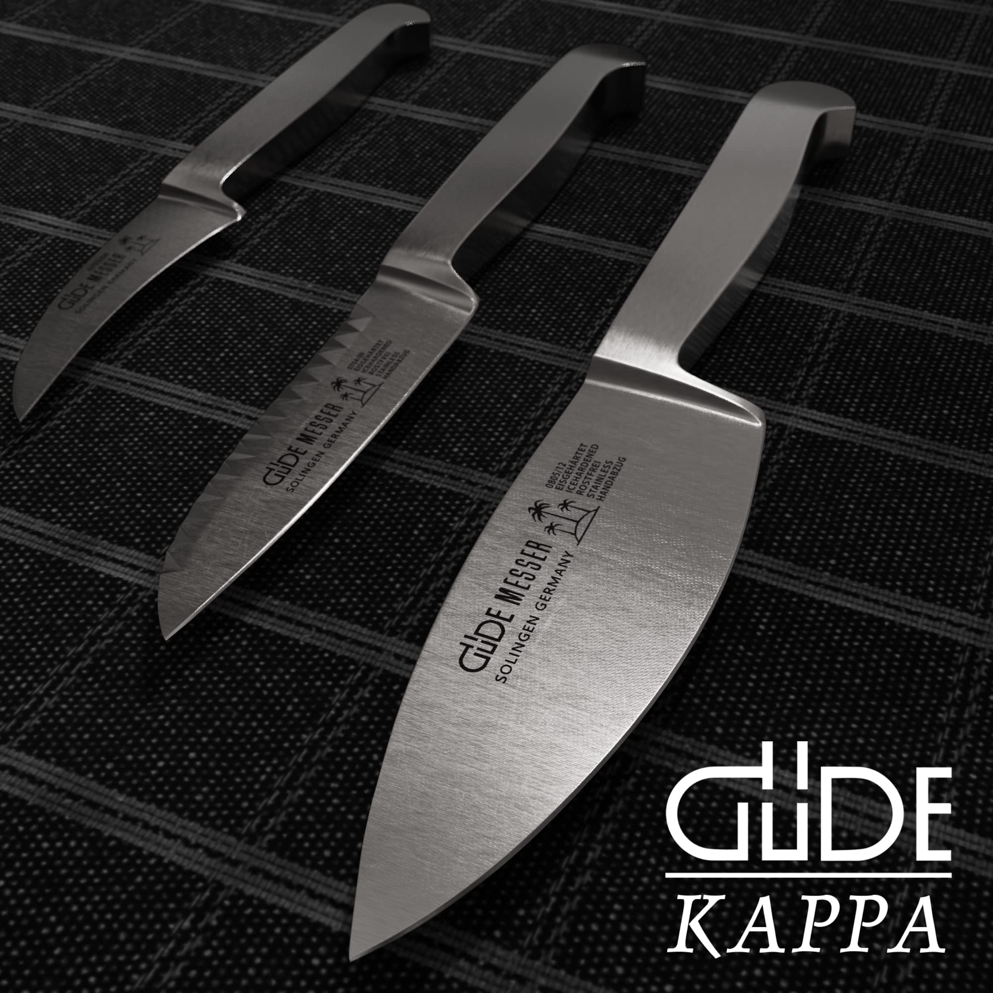 GÜDE Solingen - Hartkäsemesser Käsemesser geschmiedet, 12 cm, Ganzstahl, KAPPA, Handmade Germany, Silber