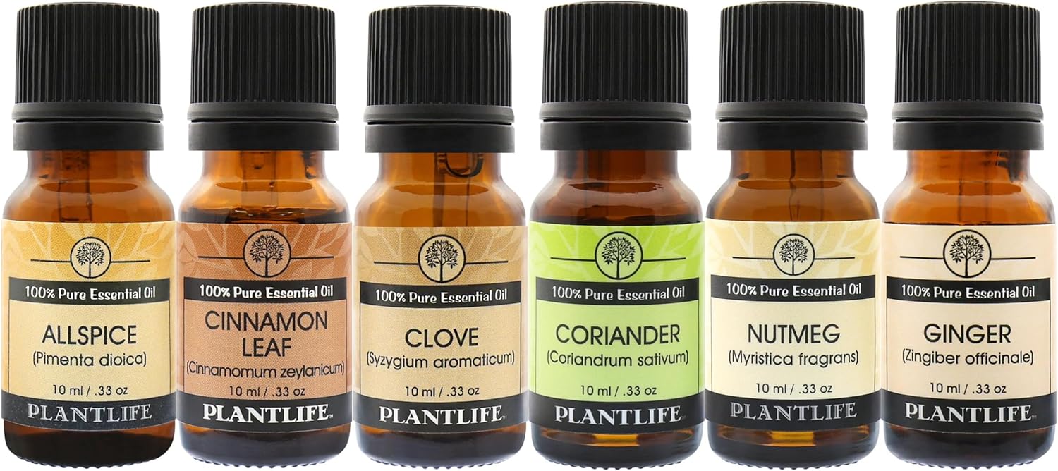 Plantlife Tree Set 6-Pack (Cedarwood, Cypress, Fir Needle, Pine, Rosewood, and Spruce) Aromatherapy Essential Oil Set - No Additives or Fillers - Made in California 10 ml