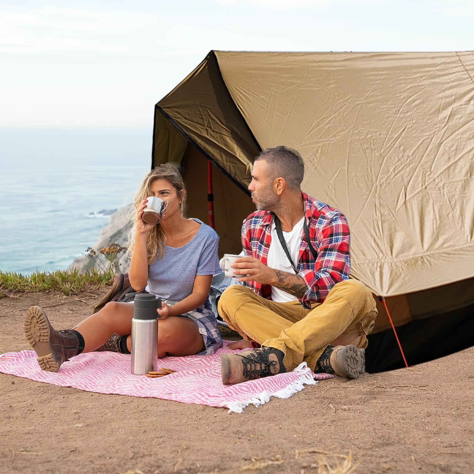 Outdoor-Zelt, regenfest, winddicht, atmungsaktiv, multifunktional | Leichter Wanderschutz, leichtes Campingzelt für Camping, Wandern, Rucksackreisen, Outdoor, Survival, Jagd, Reisen
