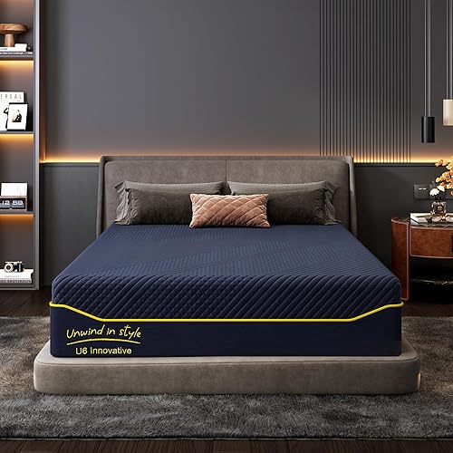Miniatura 14 de Colchón King de 14 pulgadas de Espuma Viscoelástica Medio con Gel Refrescante de Té Verde, Certificado CertiPUR-US, Transpirable y de Soporte Azul