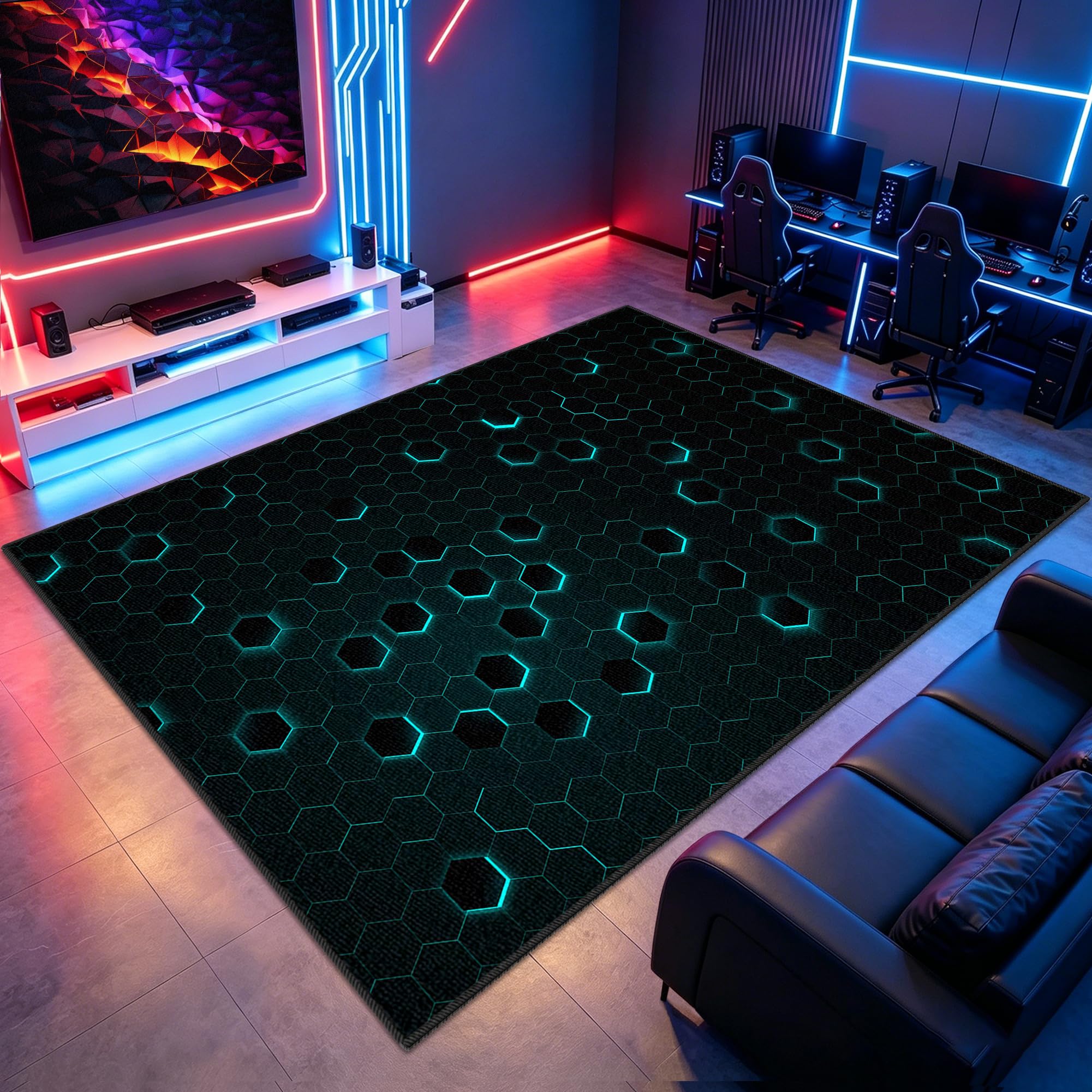 Tapis gamer chambre ado garçon pour protéger le sol du salon et bureau