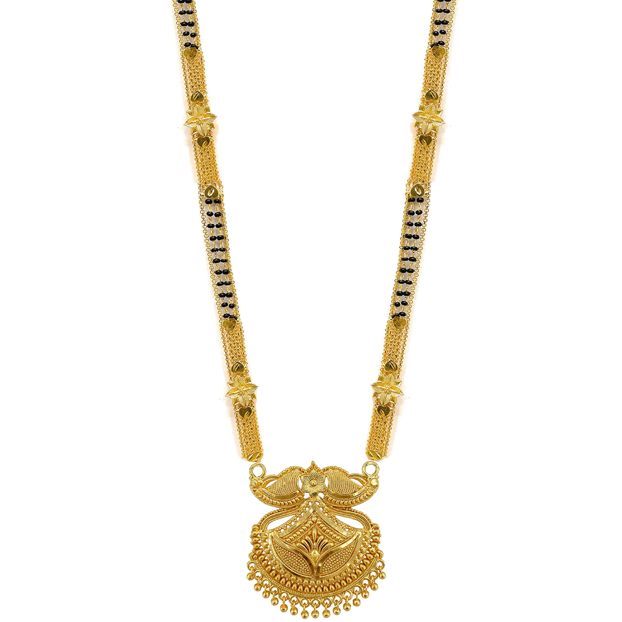 Brado Jewellery Traditional Necklace Pendant Gold Palted Glorious Hand Meena 30 inch Long Mangalsutra/Tanmaniya/nallapusalu/Black Beads Mangalsutr For Women Gold long chain (B08XXZXJ1B) Amazon Price History, Amazon Price Tracker