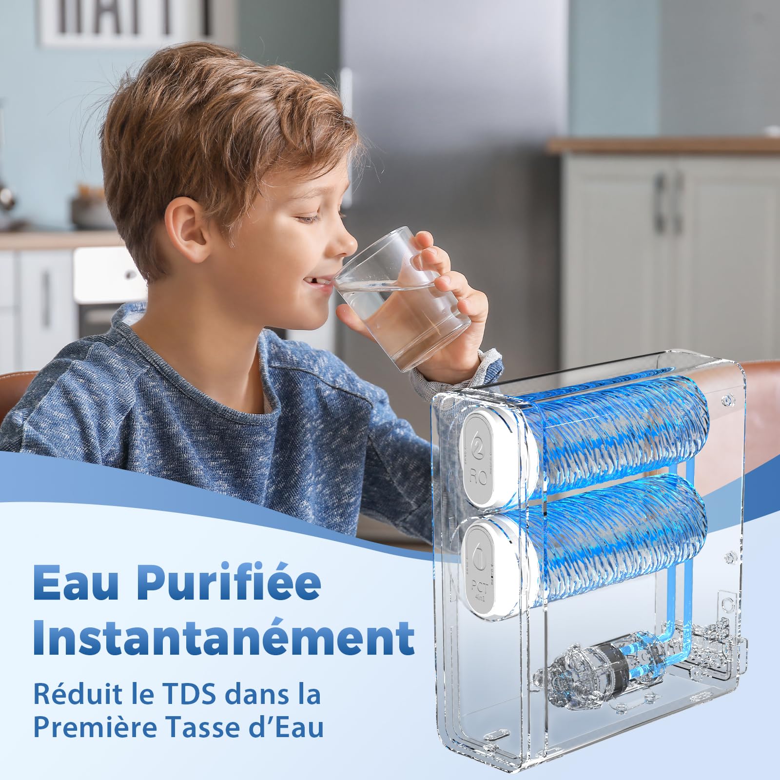 iSpring RO400EU Système Osmose Inverse sous Évier Réduction TDS
