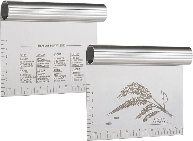 2PCS Dough Pastry Bench Cutter Scraper