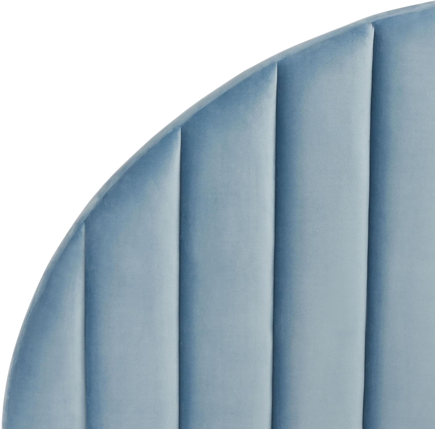 SAFAVIEH Home Collection Solare Slate Blue Velvet Channel Tufted Arched Queen Size Headboard
