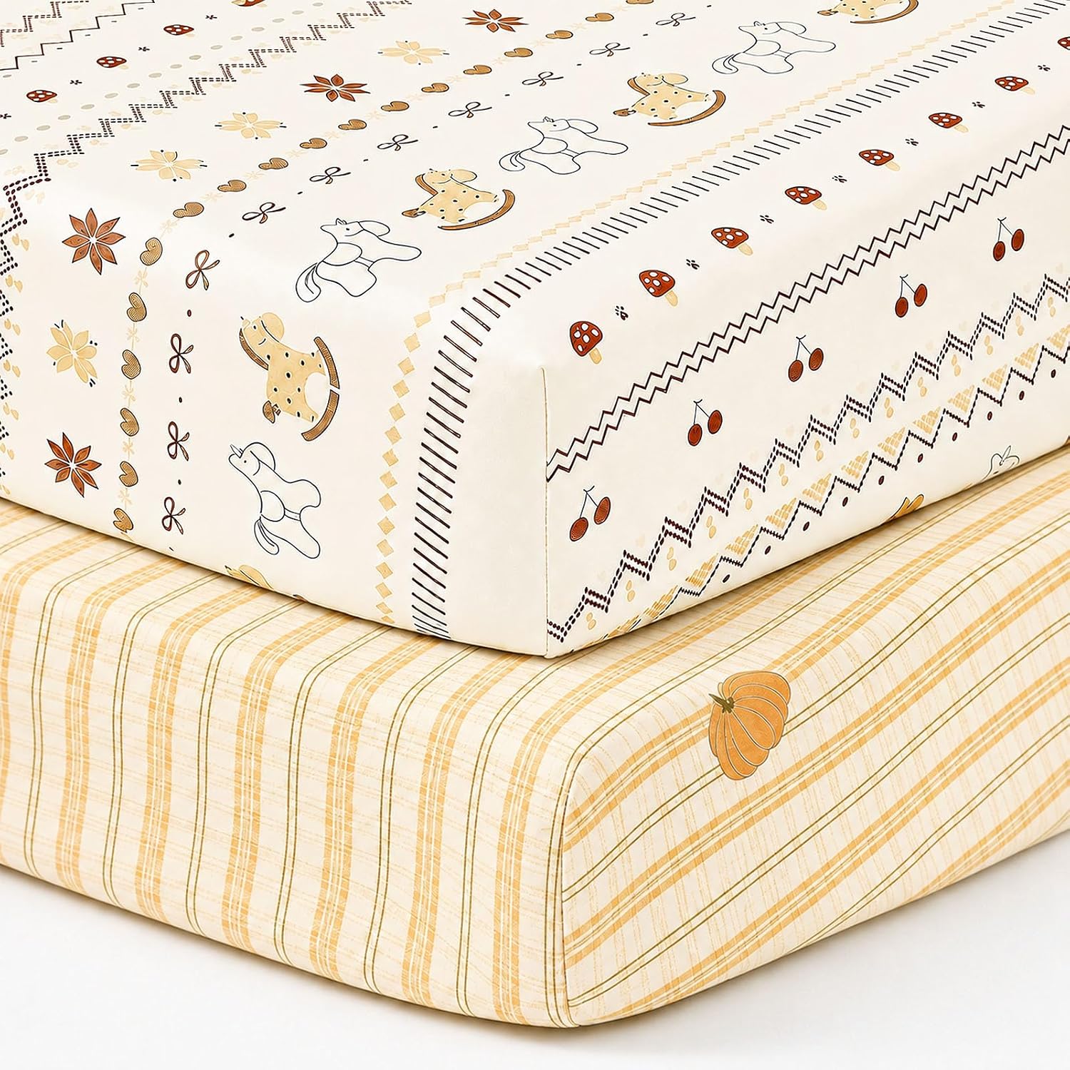 Baby Crib Sheets for Boys Girls, 2 Pack for Standard Crib and Toddler Mattress, Super Soft Baby Sheet, Fitted Crib Sheet for Boys Girls